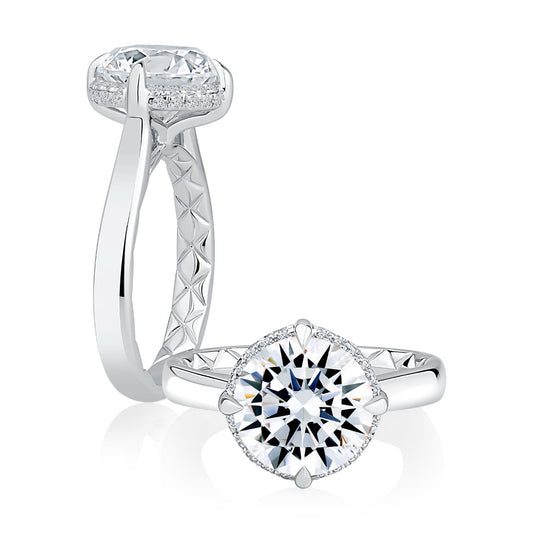 Solitaire Round Center Diamond Engagement Ring
